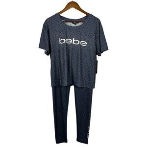 NEW WITH TAGS BEBE SPORT SET-MATCHING LEGGINGS &‎ SHORT SLEEVED TOP